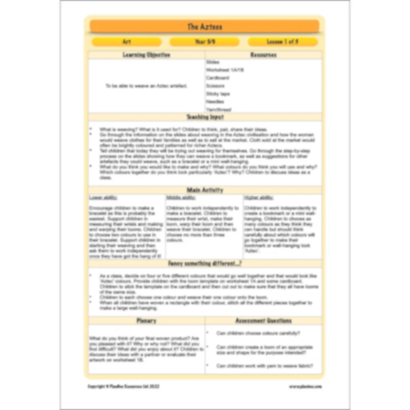 Aztecs Topic Enrichment Pack - Image 24