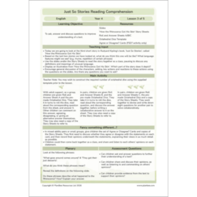 Just So Stories: Reading Comprehension - Image 43