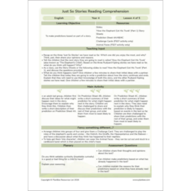 Just So Stories: Reading Comprehension - Image 51