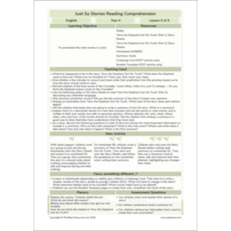 Just So Stories: Reading Comprehension - Image 59