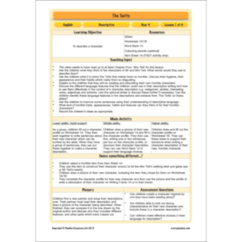 The Twits: Descriptive Writing - Image 24